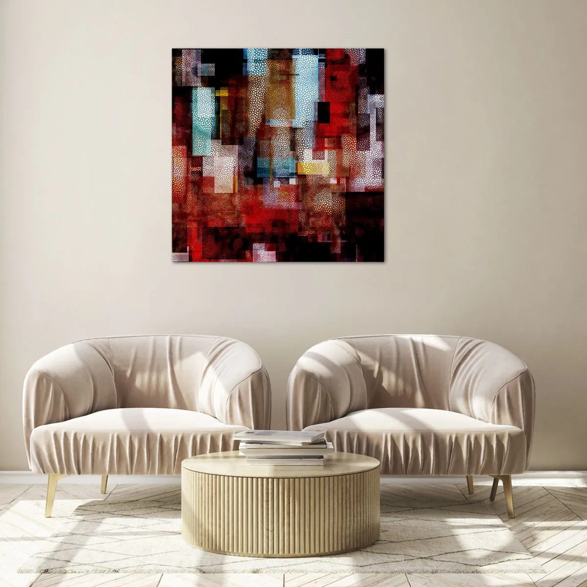 Cuadro sobre vidrio - Impresiones sobre Vidrio - Confusión y desconcierto - 40x40 cm