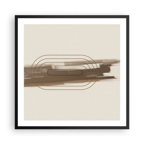 Póster en marco negro - Un soplo de gris - 60x60 cm