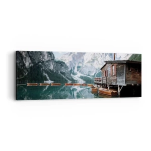 Cuadro sobre lienzo - Impresión de Imagen - Una mañana cristalina de montaña - 90x30 cm