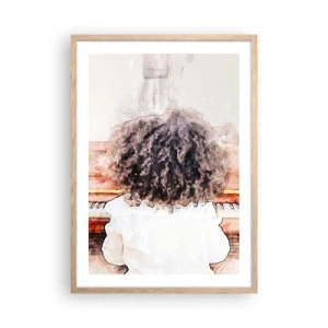 Póster en marco roble claro - Descubriendo un mundo nuevo - 50x70 cm