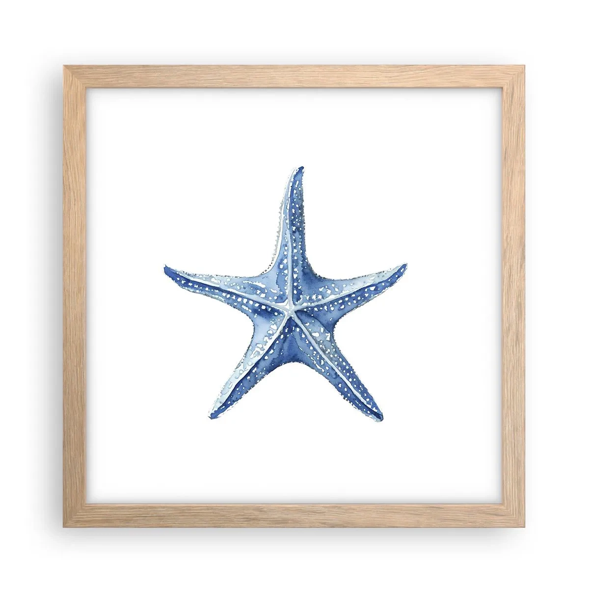 Póster en marco roble claro - Estrella de mar - 30x30 cm