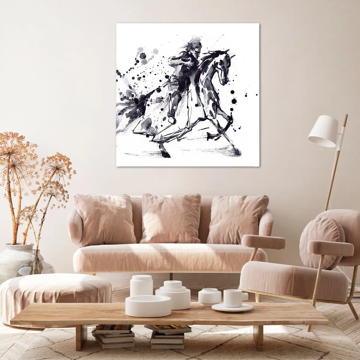 Cuadro sobre lienzo - Impresión de Imagen - Caballero negro - 50x50 cm