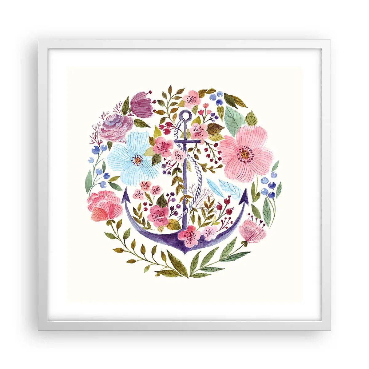 Póster en marco blanco - El sueño reparador de un marinero - 50x50 cm