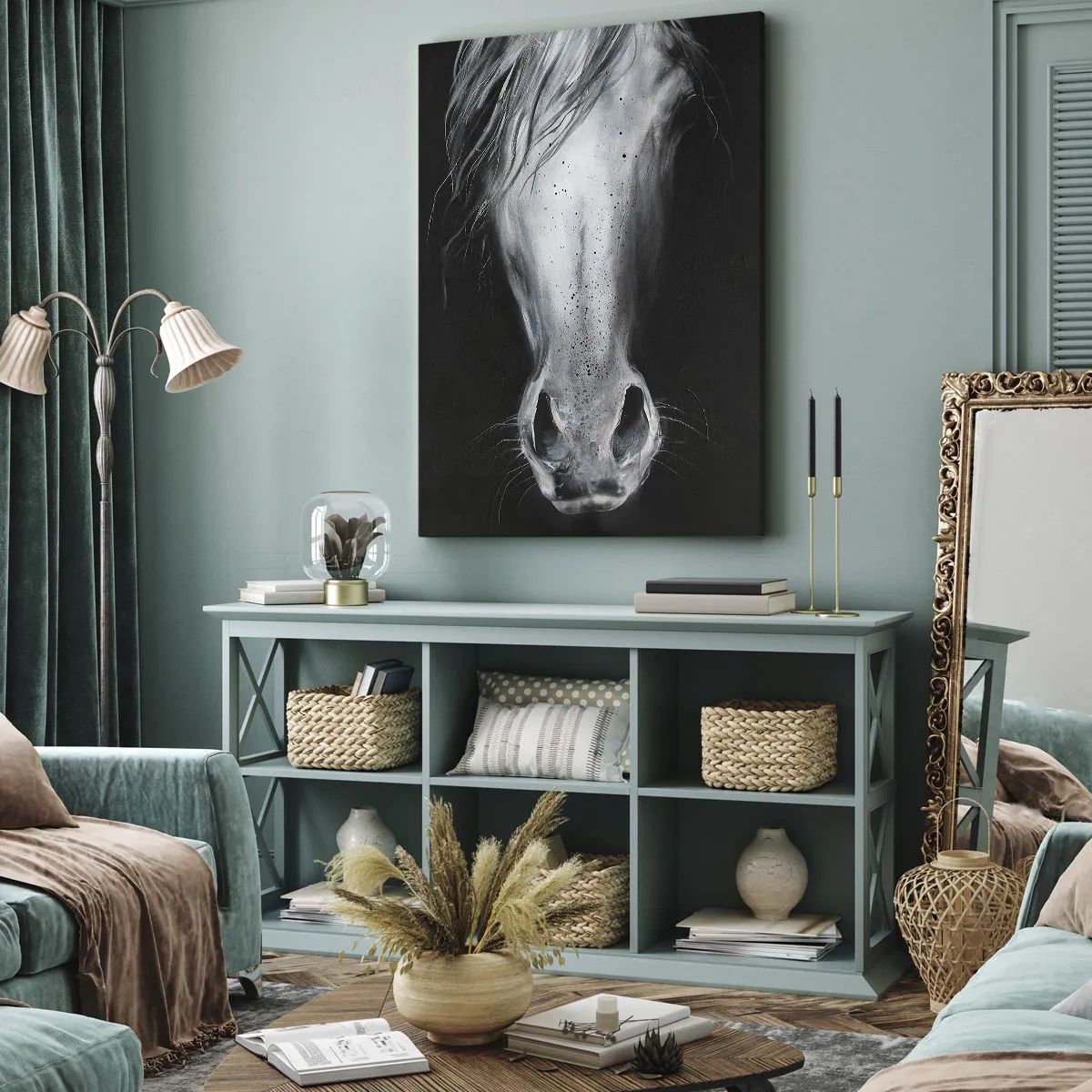 Cuadro sobre lienzo - Impresión de Imagen - Mirada seductora - 65x120 cm