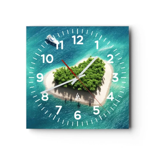 Reloj de pared - Reloj de vidrio - Me encanta el verano - 40x40 cm