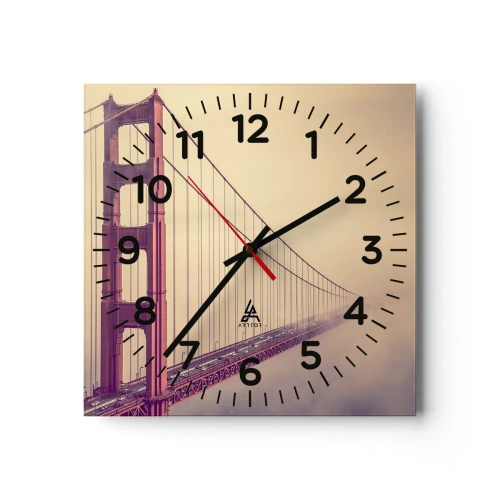 Reloj de pared - Reloj de vidrio - Entre el cielo y la tierra - 40x40 cm