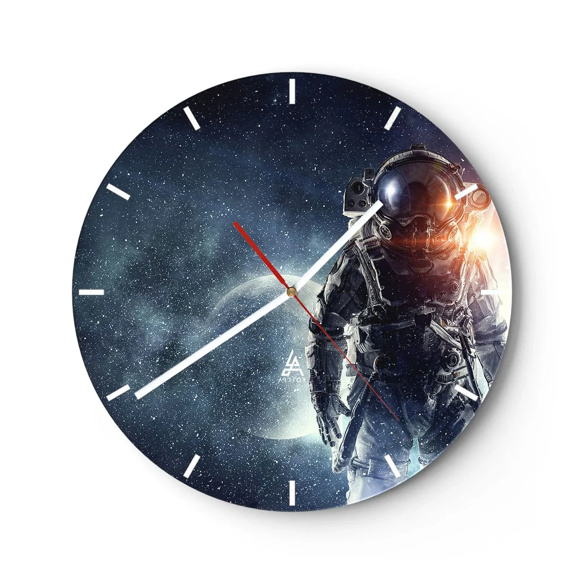 Reloj de pared - Reloj de vidrio - Una aventura cósmica - 40x40 cm