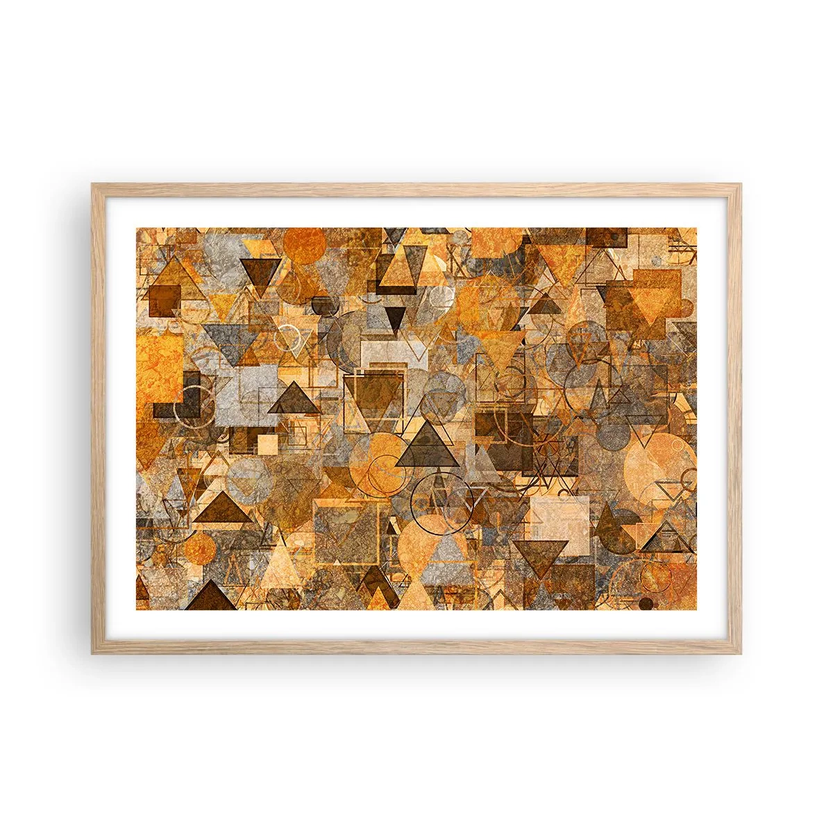 Póster en marco roble claro - El mundo en formas - 70x50 cm