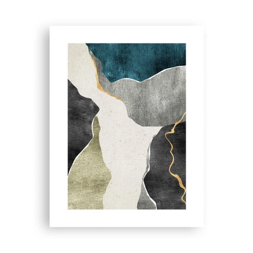 Póster - Composición en mosaico con una hebra de oro - 30x40 cm