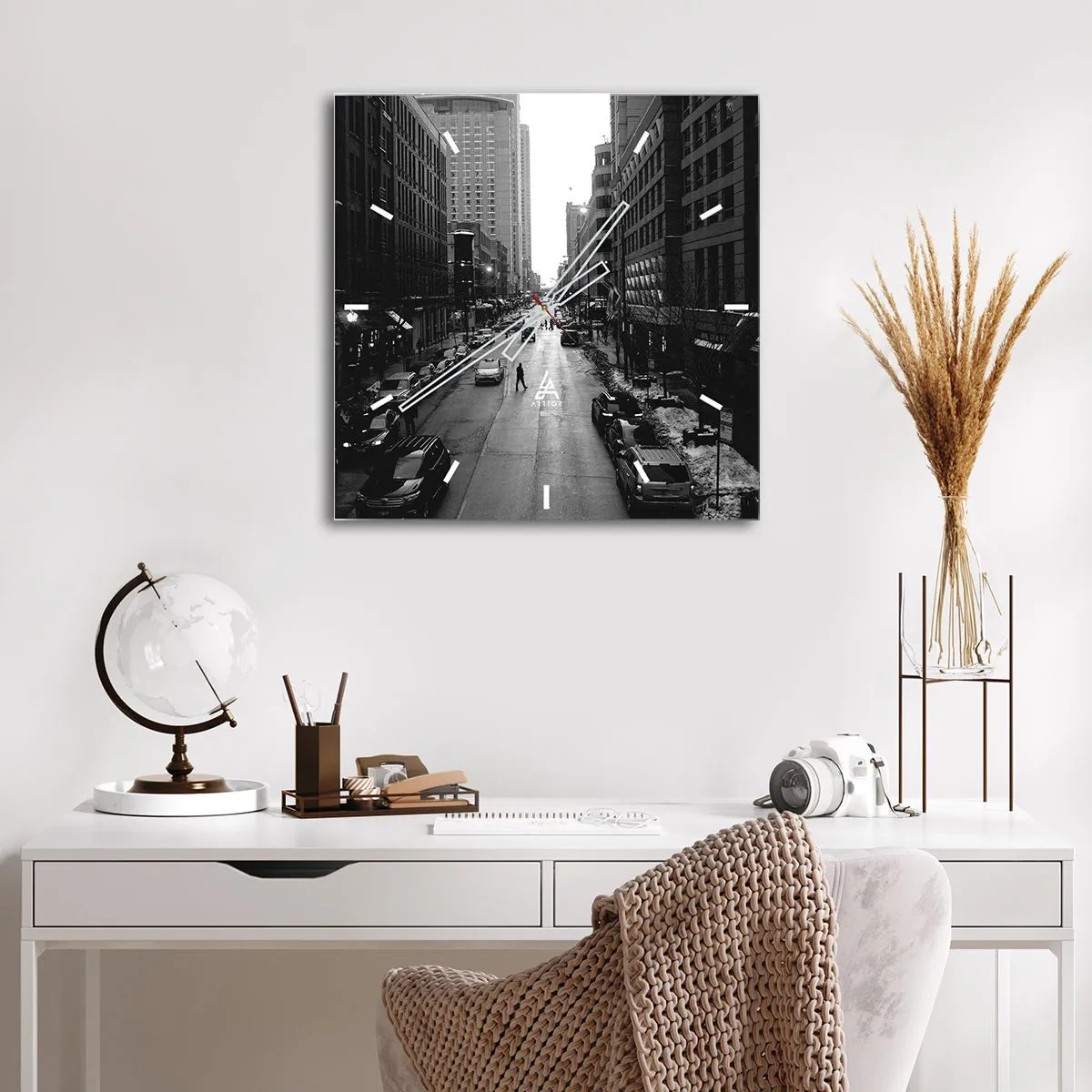 Reloj de pared - Reloj de vidrio - Un día como otro cualquiera - 40x40 cm