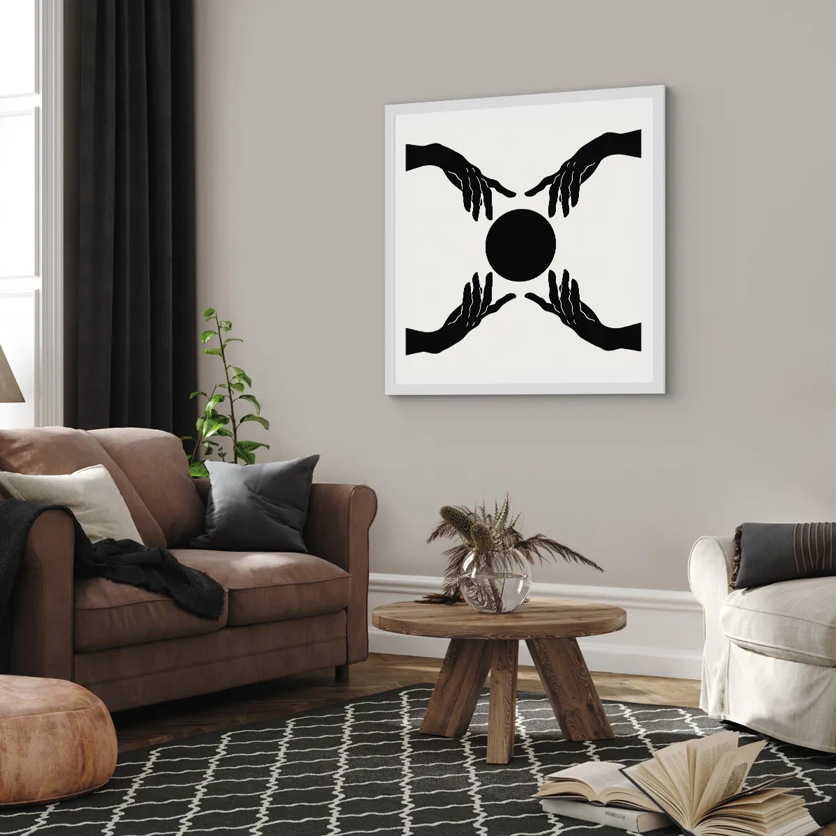 Póster en marco blanco - Una señal secreta - 40x40 cm