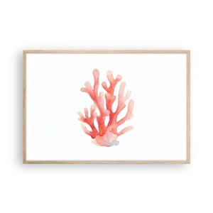 Póster en marco roble claro - La hermosura del color coral - 91x61 cm