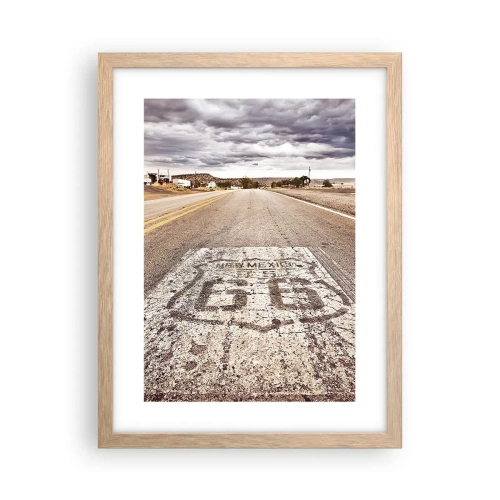 Póster en marco roble claro - Mother Road: una leyenda americana - 30x40 cm