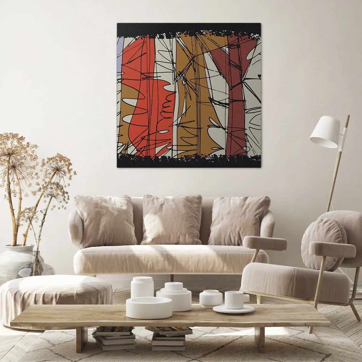 Cuadro sobre lienzo - Impresión de Imagen - Composición espontánea - 60x60 cm