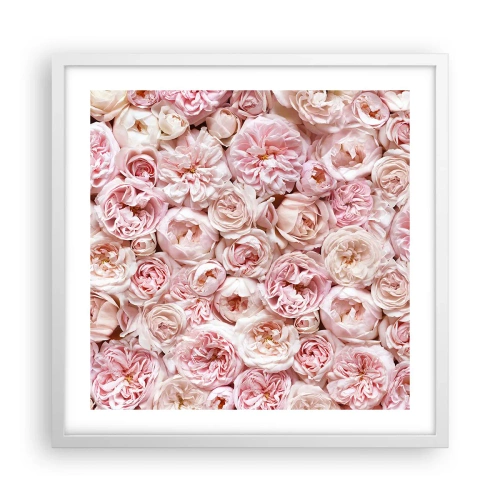 Póster en marco blanco - Salpicado de rosas - 50x50 cm