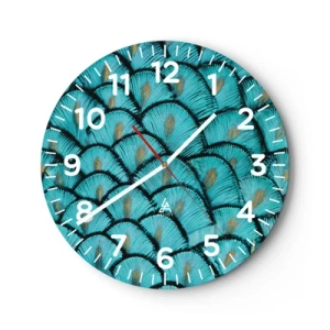Reloj de pared - Reloj de vidrio - La gran gala de las plumas - 40x40 cm