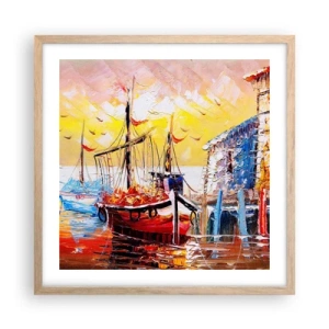 Póster en marco roble claro - Feliz regreso - 50x50 cm