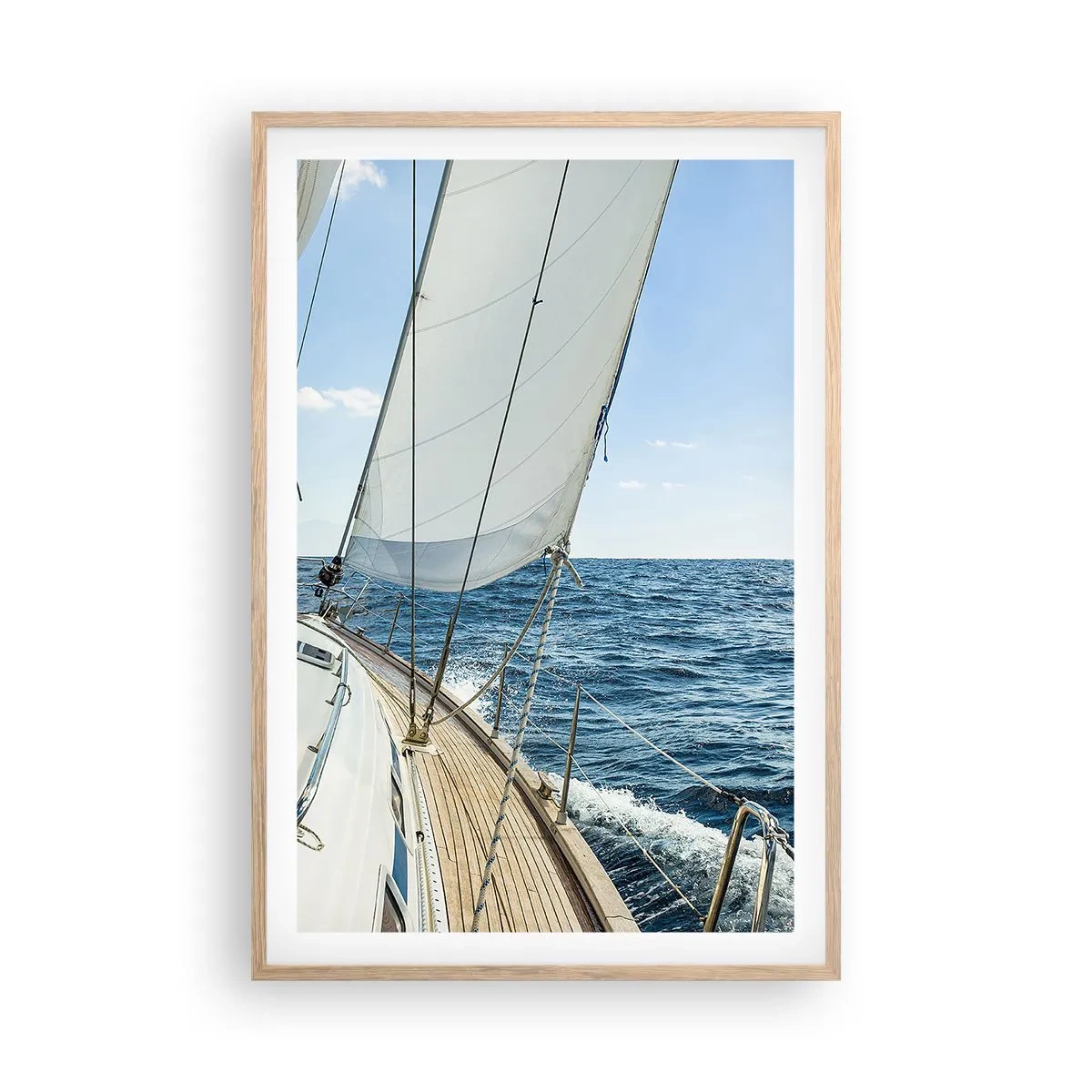 Póster en marco roble claro - Ahoy, a la aventura - 61x91 cm