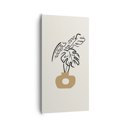 Cuadro sobre lienzo - Impresión de Imagen - Monstera - un adorno para el hogar - 65x120 cm