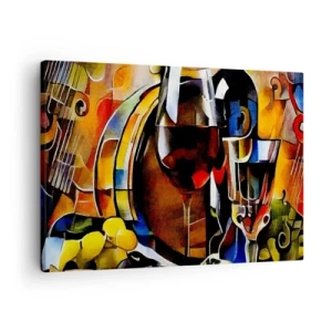 Cuadro sobre lienzo - Impresión de Imagen - Bodegón abstracto con gafas e instrumentos - 70x50cm - Y el mundo se vuelve más colorido - Decoración de pared moderna para salón y dormitorio ARTTOR