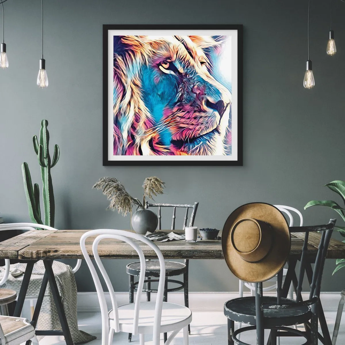 Póster en marco negro - La sabiduría de la naturaleza - 50x50 cm