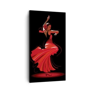 Cuadro sobre lienzo - Impresión de Imagen - El espíritu ardiente del flamenco - 45x80 cm