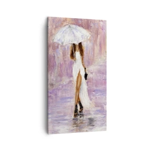 Cuadro sobre lienzo - Impresión de Imagen - En la lluvia de lilas - 45x80 cm