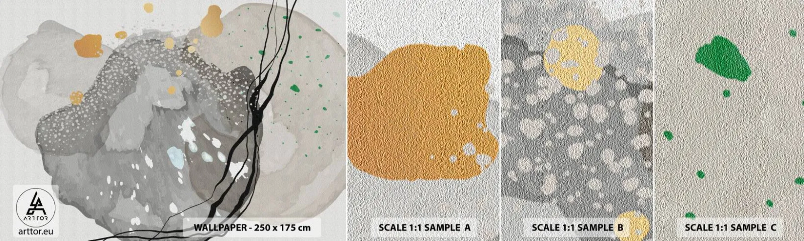 Muestra De Fotomural Standard Eco - Composición orgánica - Abstracción, borrones, Pintar - 100x30 cm