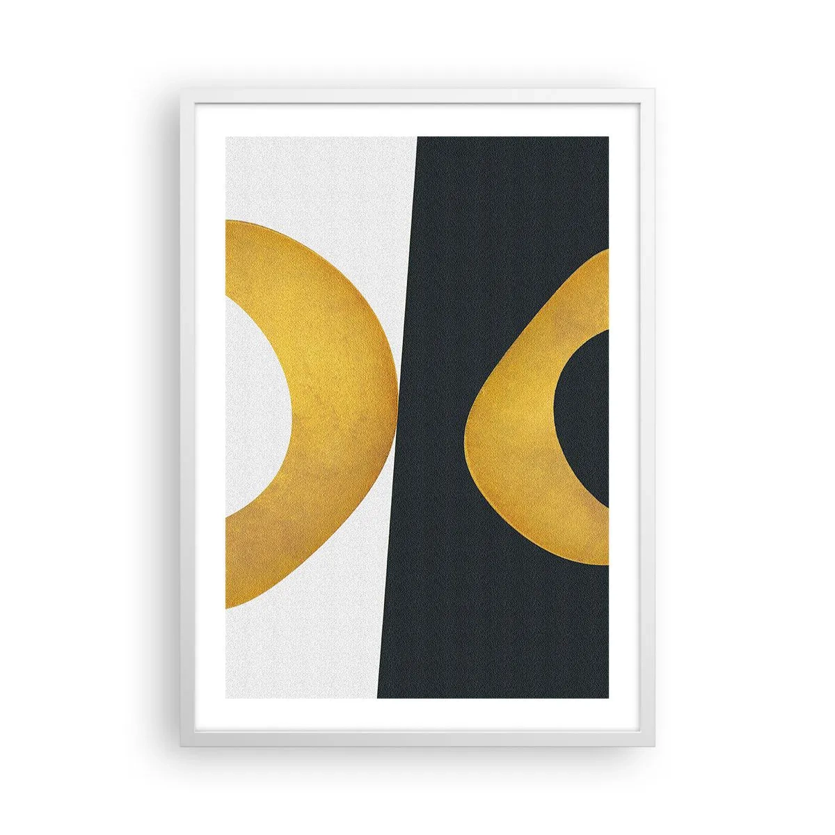 Póster en marco blanco - Blanco, negro, dorado - 50x70 cm