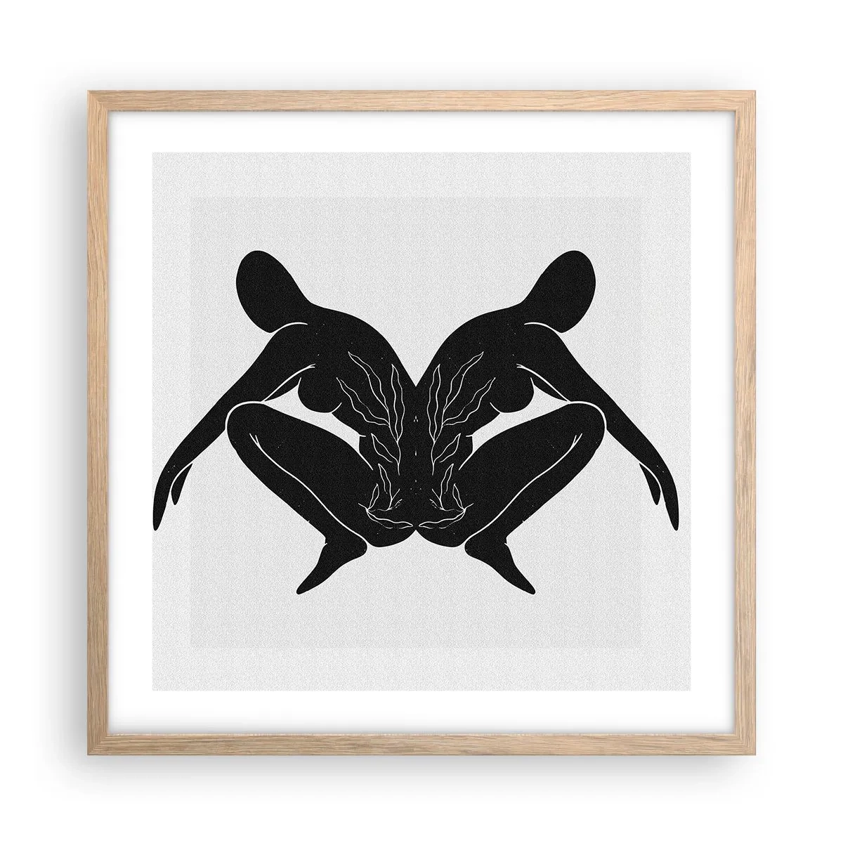 Póster en marco roble claro - Un alma compartida - 50x50 cm