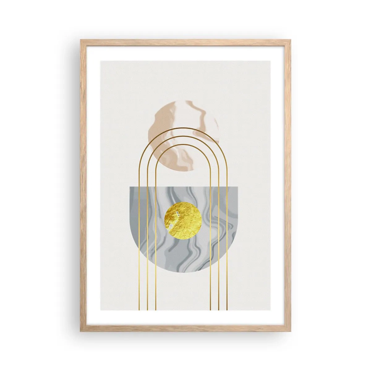 Póster en marco roble claro - Brillo y resplandor - 50x70 cm