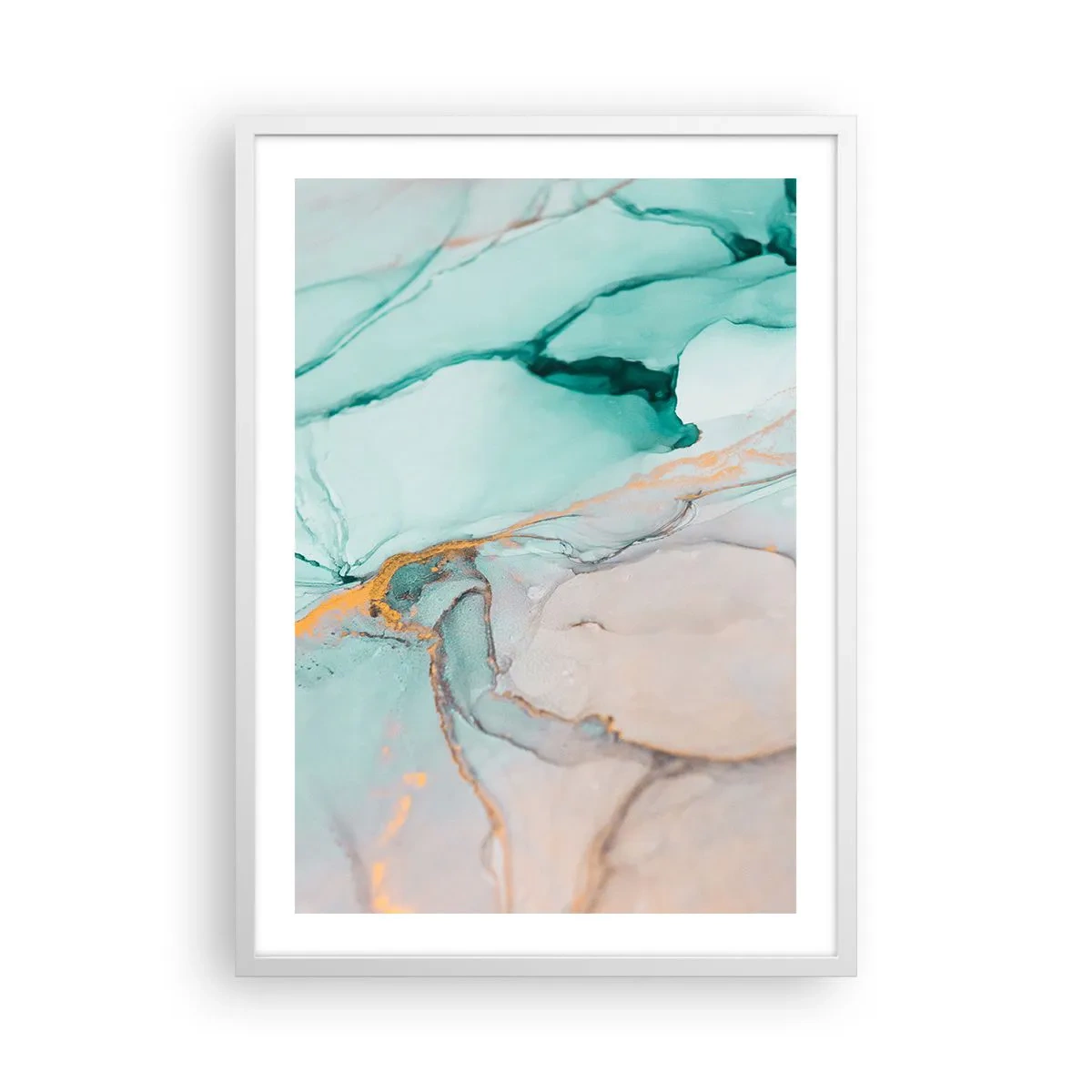 Póster en marco blanco - Danza de formas y colores - 50x70 cm