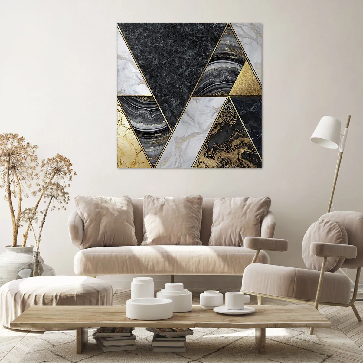 Cuadro sobre lienzo - Impresión de Imagen - Collage de piedras - 70x70 cm