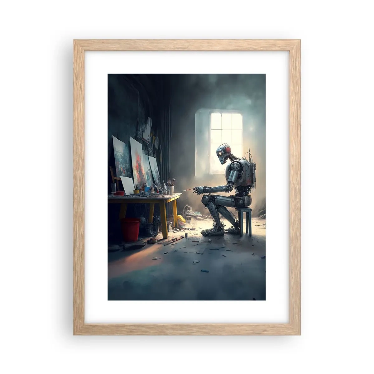 Póster en marco roble claro - El acto de creación - 30x40 cm