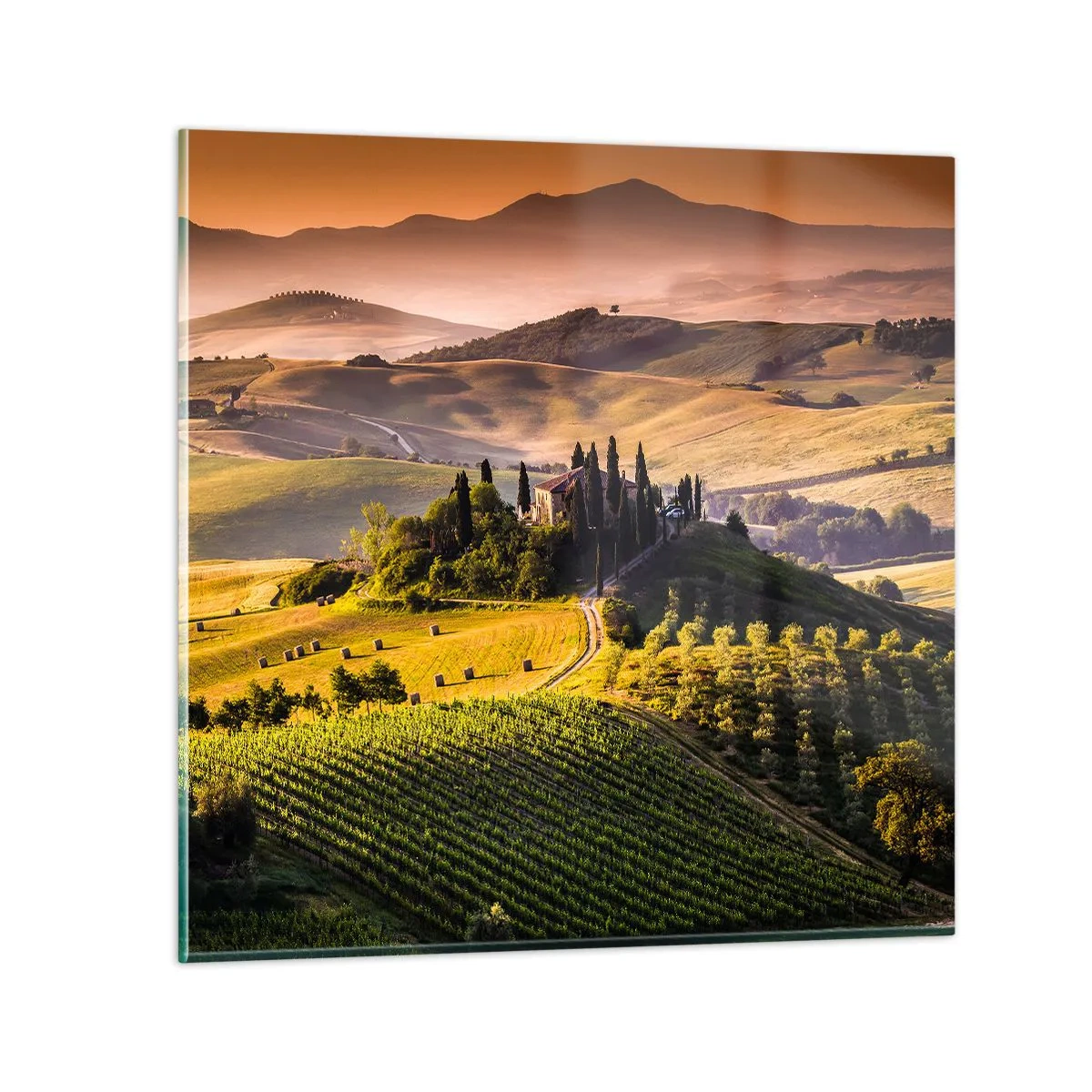 Cuadro sobre vidrio - Impresiones sobre Vidrio - Paisaje toscano - 70x70 cm