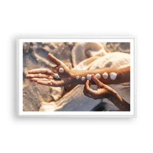 Póster en marco blanco - La belleza al alcance de la mano - 91x61 cm