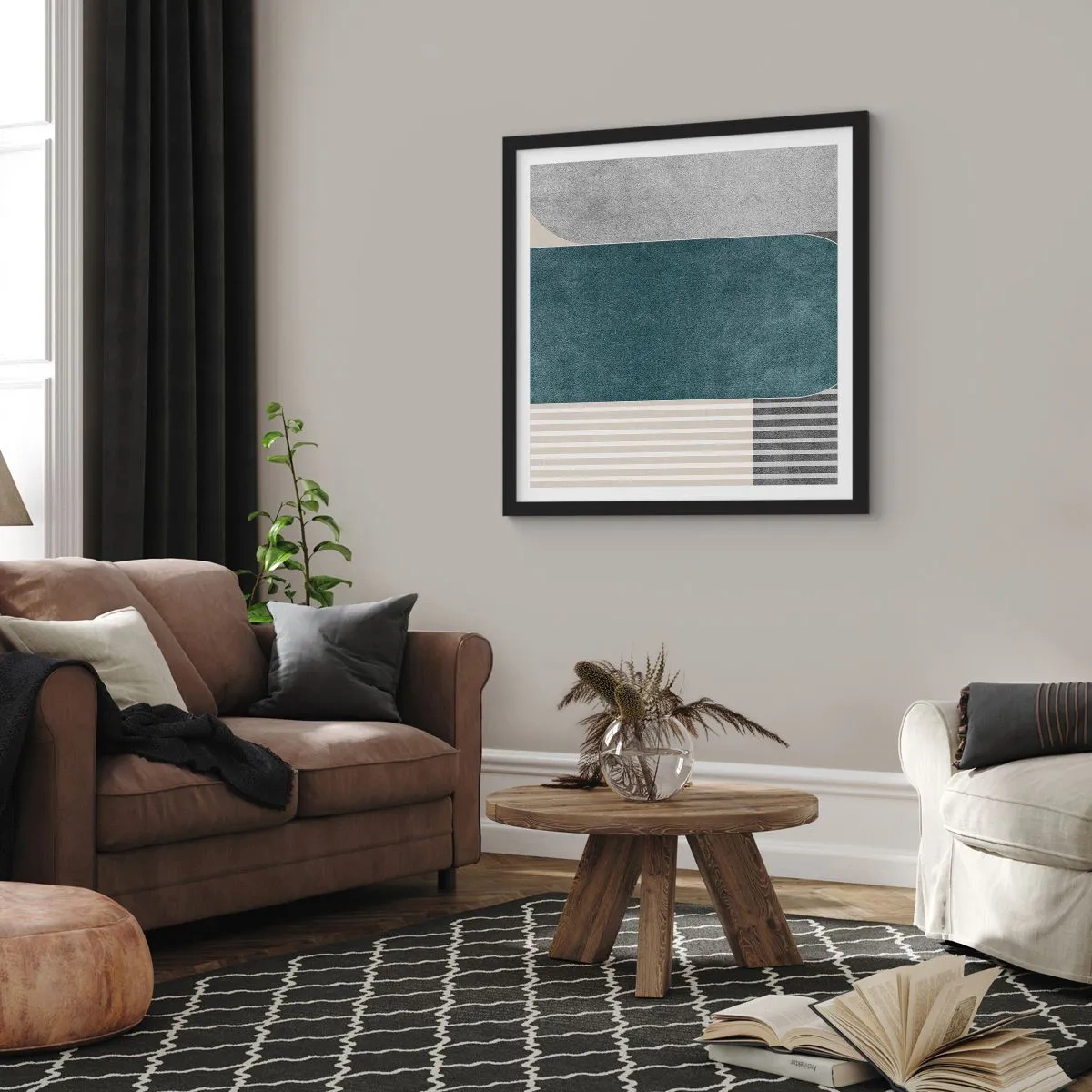 Póster en marco negro - Composición horizontal - 60x60 cm