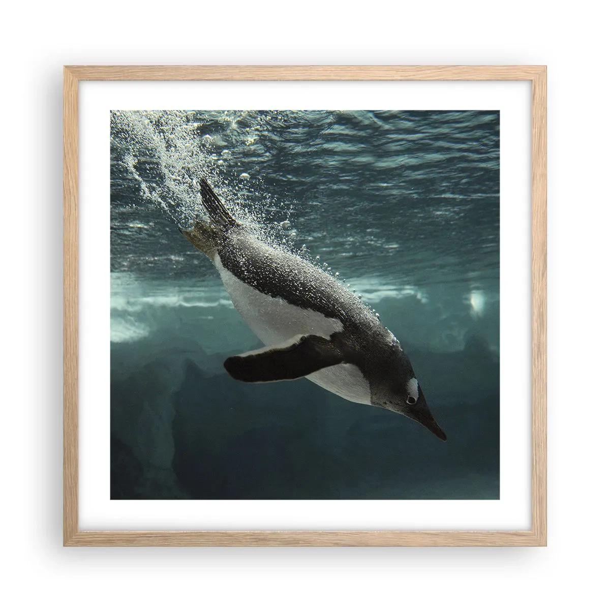 Póster en marco roble claro - Bienvenido a mi mundo - 50x50 cm