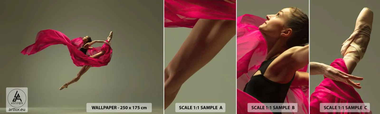 Muestra De Fotomural Standard Eco - Llama danzante - Bailarín, Bailarina, Ballet - 100x30 cm