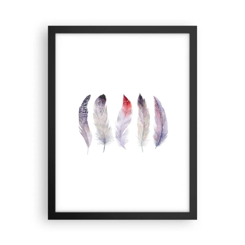 Póster en marco negro - Suave como la niebla de muchos colores - 30x40 cm