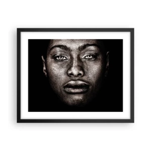 Póster en marco negro - Una lágrima - 50x40 cm