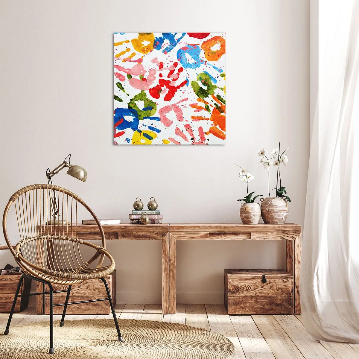 Cuadro sobre lienzo - Impresión de Imagen - Juego de manos - 30x30 cm