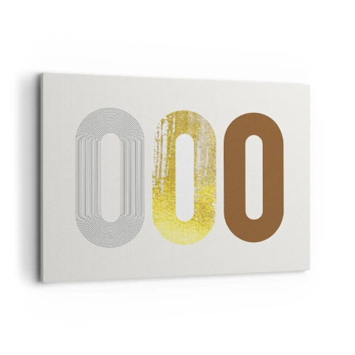 Cuadro sobre lienzo - Impresión de Imagen - Motivo abstracto de tres formas geométricas - 100x70cm - ¡Ooo! - Decoración de pared moderna para salón y dormitorio ARTTOR