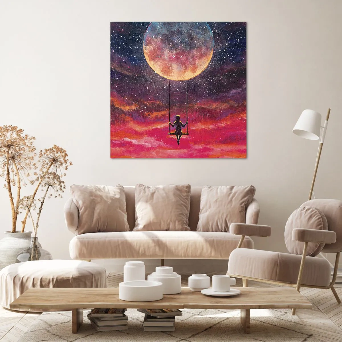Cuadro sobre lienzo - Impresión de Imagen - Disfrutar de las nubes - 70x70 cm