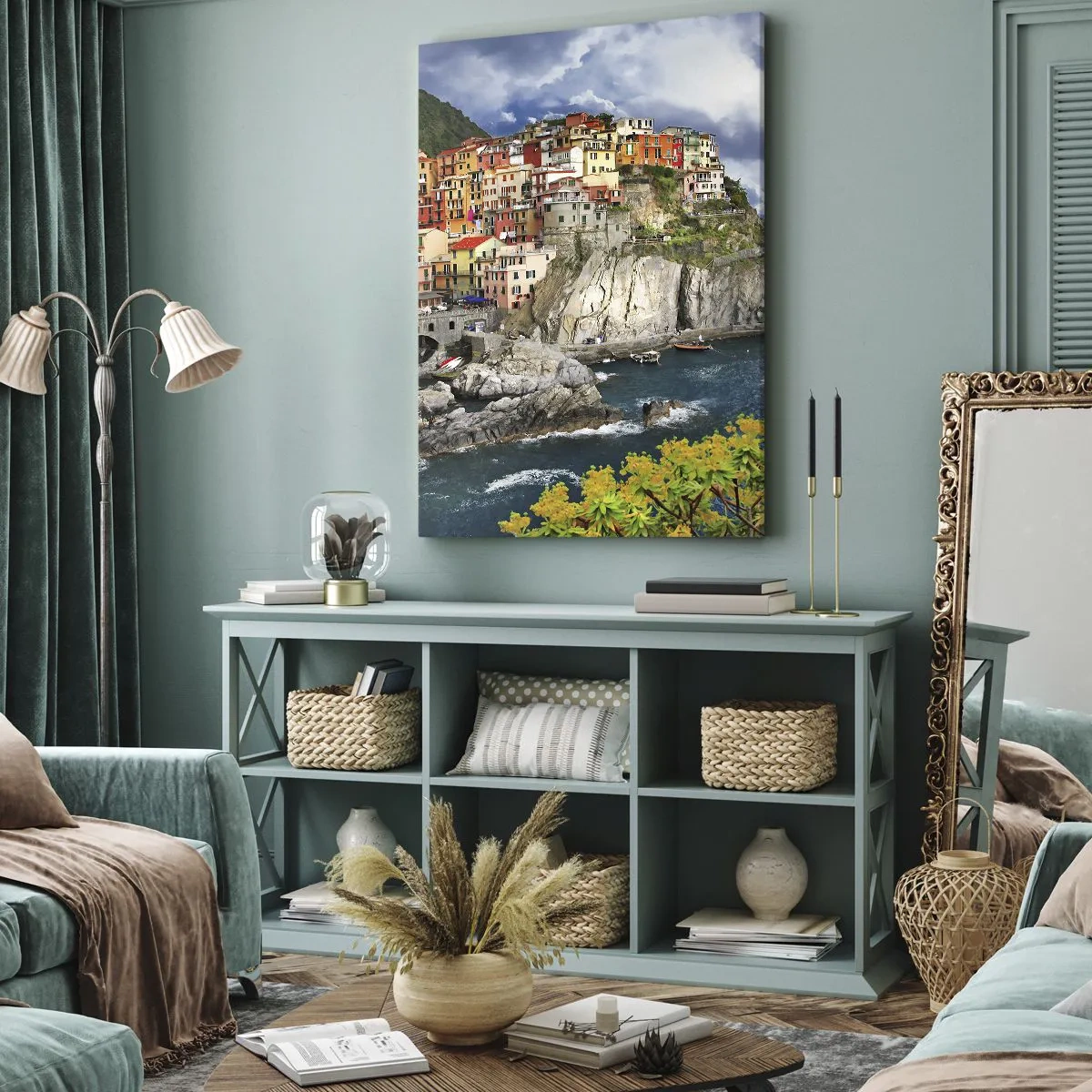 Cuadro sobre lienzo - Impresión de Imagen - En el acantilado - 45x80 cm