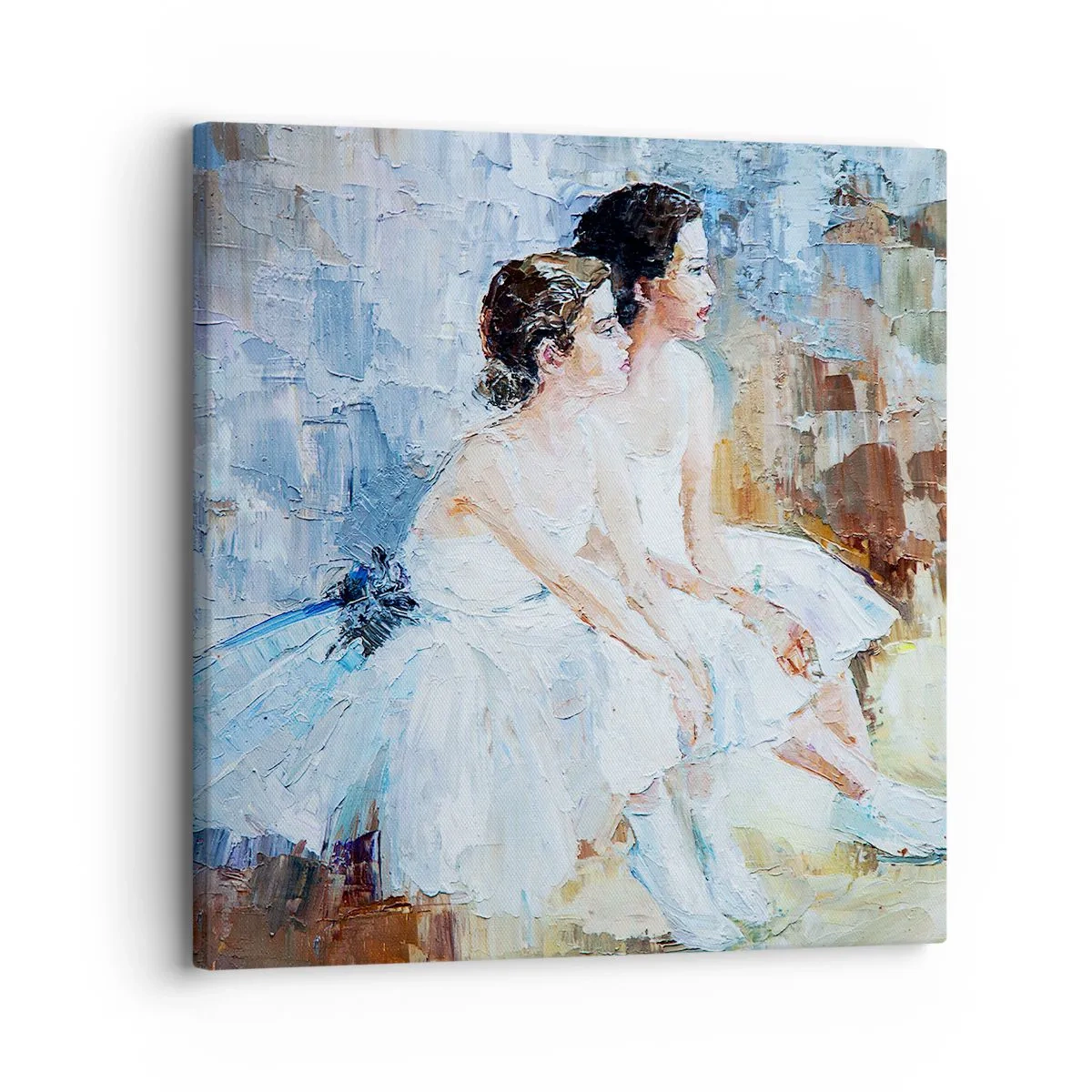 Cuadro sobre lienzo - Impresión de Imagen - Cisnes jóvenes descansando - 30x30 cm