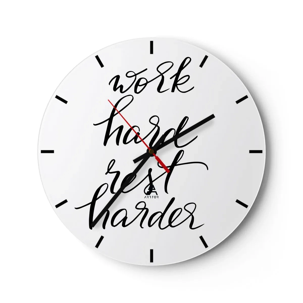 Reloj de pared - Reloj de vidrio - Balance de vida - 40x40 cm