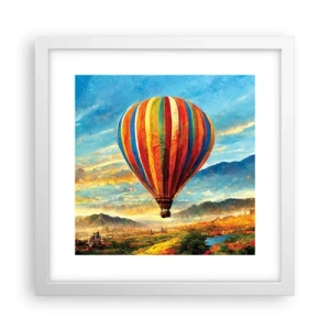 Póster en marco blanco - En silencio se ve el horizonte - 30x30 cm