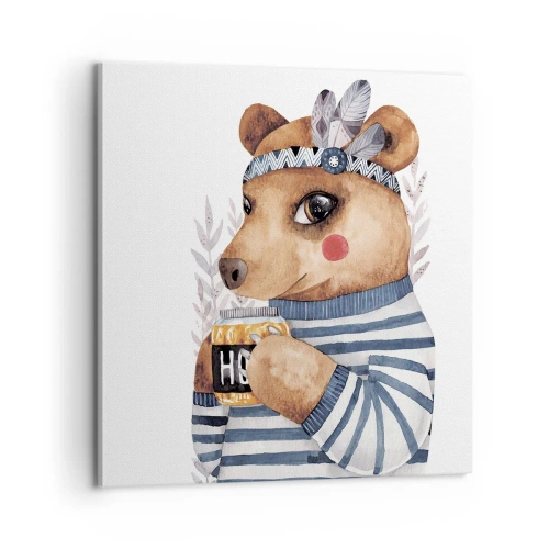 Cuadro sobre lienzo - Impresión de Imagen - Dulce oso - 60x60 cm