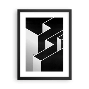 Póster en marco negro - Soledad en la cumbre - 30x40 cm